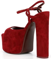 Jeffrey Campbell Ever Last Suede Platform Ankle Strap Sandals