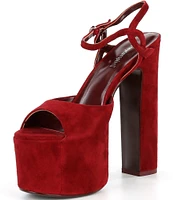 Jeffrey Campbell Ever Last Suede Platform Ankle Strap Sandals