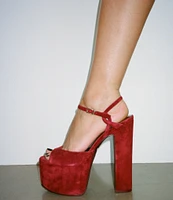 Jeffrey Campbell Ever Last Suede Platform Ankle Strap Sandals