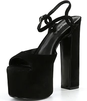 Jeffrey Campbell Ever Last Suede Platform Ankle Strap Sandals