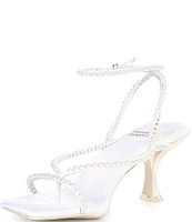 Jeffrey Campbell Flux Strappy Satin Pearl Thong Sandals