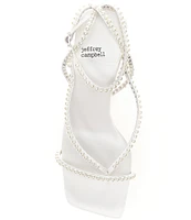 Jeffrey Campbell Flux Strappy Satin Pearl Thong Sandals