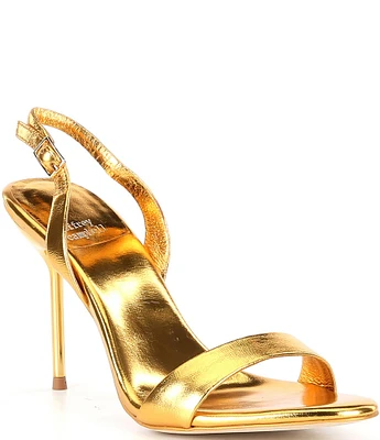 Jeffrey Campbell Go Getter Metallic Leather Slingback Dress Sandals