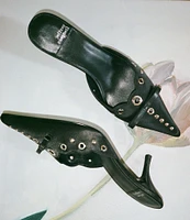 Jeffrey Campbell Gratis Hardware Detail Satin Mules