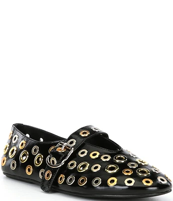 Jeffrey Campbell Grommet Leather Mary Jane Flats