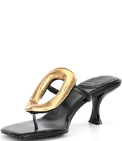 Jeffrey Campbell Linq Leather Gold Hardware Thong Sandals