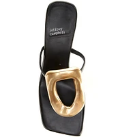 Jeffrey Campbell Linq Leather Gold Hardware Thong Sandals