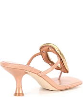 Jeffrey Campbell Linq Leather Gold Hardware Thong Sandals