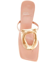 Jeffrey Campbell Linq Leather Gold Hardware Thong Sandals