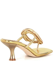 Jeffrey Campbell Linq Leather Gold Hardware Thong Sandals