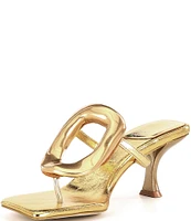 Jeffrey Campbell Linq Leather Gold Hardware Thong Sandals