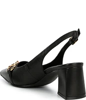 Jeffrey Campbell Nakita Leather Bit Buckle Slingback Pumps