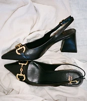 Jeffrey Campbell Nakita Leather Bit Buckle Slingback Pumps