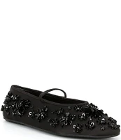 Jeffrey Campbell Nannette Satin Embellished Mary Jane Flats