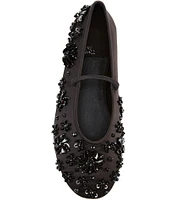 Jeffrey Campbell Nannette Satin Embellished Mary Jane Flats