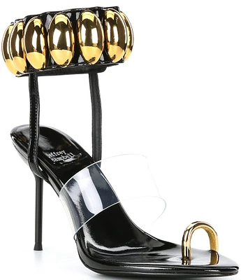 Jeffrey Campbell Occasion Leather Toe Ring Dress Sandals