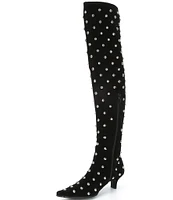 Jeffrey Campbell Others Suede Dome Stud Embellished Over The Knee Boots