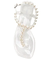 Jeffrey Campbell Pearlesque Flat Pearl Thong Sandals