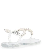 Jeffrey Campbell Pearlesque Flat Pearl Thong Sandals