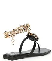 Jeffrey Campbell Ring On It Embellished Chain Thong Sandals