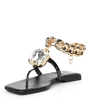 Jeffrey Campbell Ring On It Embellished Chain Thong Sandals