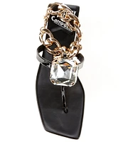 Jeffrey Campbell Ring On It Embellished Chain Thong Sandals