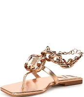 Jeffrey Campbell Ring On It Embellished Chain Thong Sandals