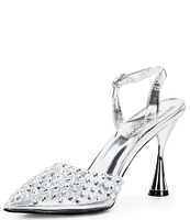 Jeffrey Campbell Shiner Rhinestone Embellished Slingback Pumps