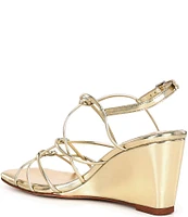 Jeffrey Campbell Socialz Metallic Leather Strappy Wedge Sandals