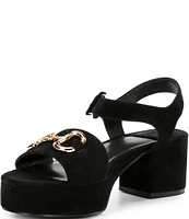 Jeffrey Campbell Timeless Suede Horse Bit Platform Sandals