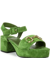 Jeffrey Campbell Timeless Suede Horse Bit Platform Sandals