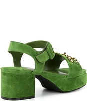 Jeffrey Campbell Timeless Suede Horse Bit Platform Sandals