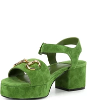 Jeffrey Campbell Timeless Suede Horse Bit Platform Sandals