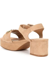 Jeffrey Campbell Timeless Suede Horse Bit Platform Sandals