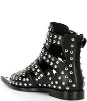 Jeffrey Campbell Trespass Leather Studded Toe Cap Booties