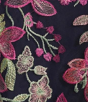 Jessica Howard Floral Embroidered Mesh Sheath Dress