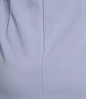 Jessica Howard Long Pleated Sleeve Boat Neck Crepe Sheath Dress