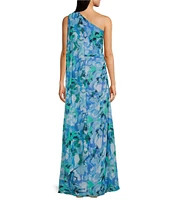 Jessica Howard One Shoulder Floral Print Dress