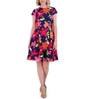 Jessica Howard Petite Floral Fit and Flare Dress