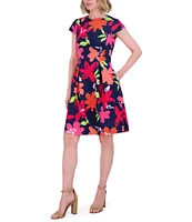 Jessica Howard Petite Floral Fit and Flare Dress