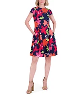 Jessica Howard Petite Floral Fit and Flare Dress