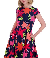Jessica Howard Petite Floral Fit and Flare Dress