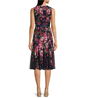 Jessica Howard Petite Size Floral Print Mesh Dress