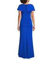 Jessica Howard Petite Size Scuba Knit Short Sleeve Sheath Dress
