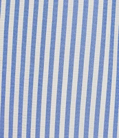 Jessica Howard Petite Size Stripe Seersucker Crew Neck Ruffle Shoulder Sleeveless Shift Dress