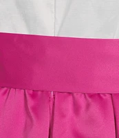 Jessica Howard Plus Size 3/4 Cuff Sleeve Collared V-Neck Tie Sash Ball Gown
