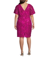 Jessica Howard Plus Size Boat Neck Soutache Sheath Dress