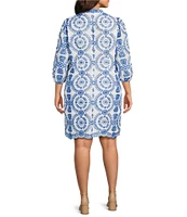 Jessica Howard Plus Size Embroidered Shift Dress