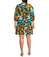 Jessica Howard Plus Size Floral Print Fit and Flare Dress