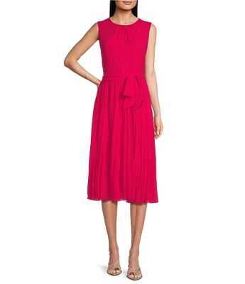 Jessica Howard Sleeveless Pleated Midi Dress